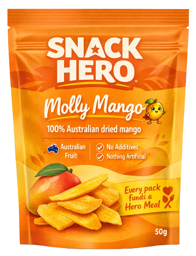 Snack Hero Molly Mango packaging